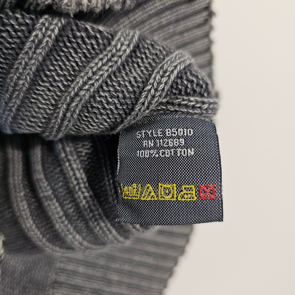 BKE Athletic Mens Full Zip Ribbed Knit Sweater Charcoal Gray Mock Neck L - Picture 5 of 16